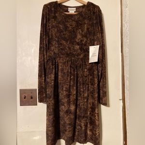 NWBB Coldwater Creek Long Sleeve Dress, in Copper/Brown, Size PS